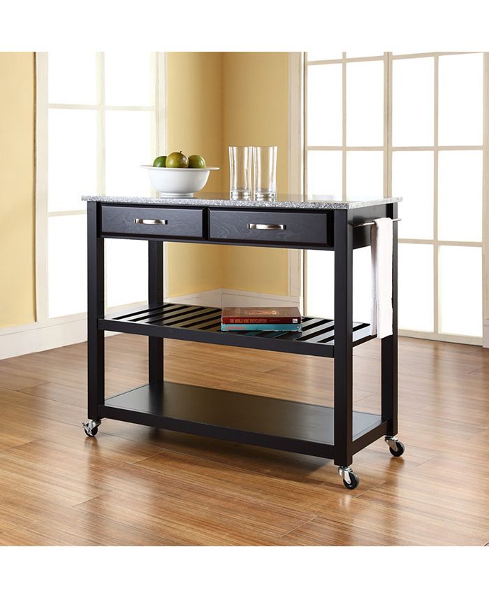 Crosley Solid Granite Top Kitchen Cart Island With Optional Stool