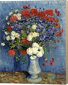 Still Life- Vase With Cornflowers And Poppies, 1887 By Vincent Van Gogh Canvas Art