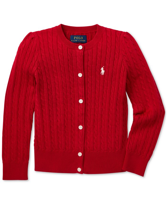 Polo Ralph Lauren Little Girls Cable-Knit Cardigan - Macy's