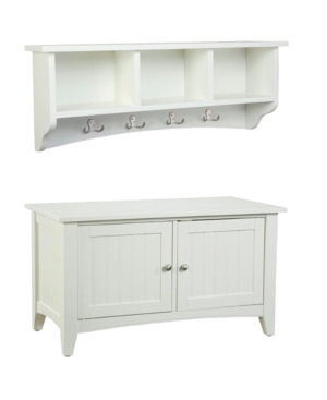 Shop Alaterre Furniture Shaker Cottage Storage Coat Hook With Cabinet Bench Set In Ivory