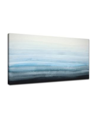'Ocean Depths' Abstract Canvas Wall Art, 18x36"