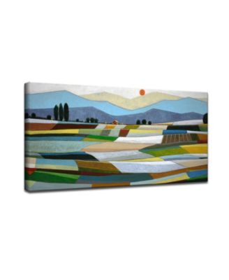'Fertile Pasture' Abstract Canvas Wall Art, 24x48"