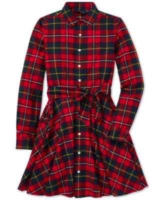 girls tartan shirt dress