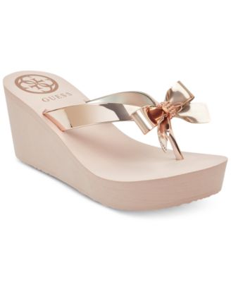 guess wedge thong sandals