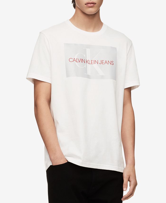 Calvin Klein Jeans Men's Reflective Monogram T-Shirt - Macy's