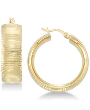 image of Simone I. Smith Textured Hoop Earrings in 18k Gold over Sterling Silver or Sterling Silver