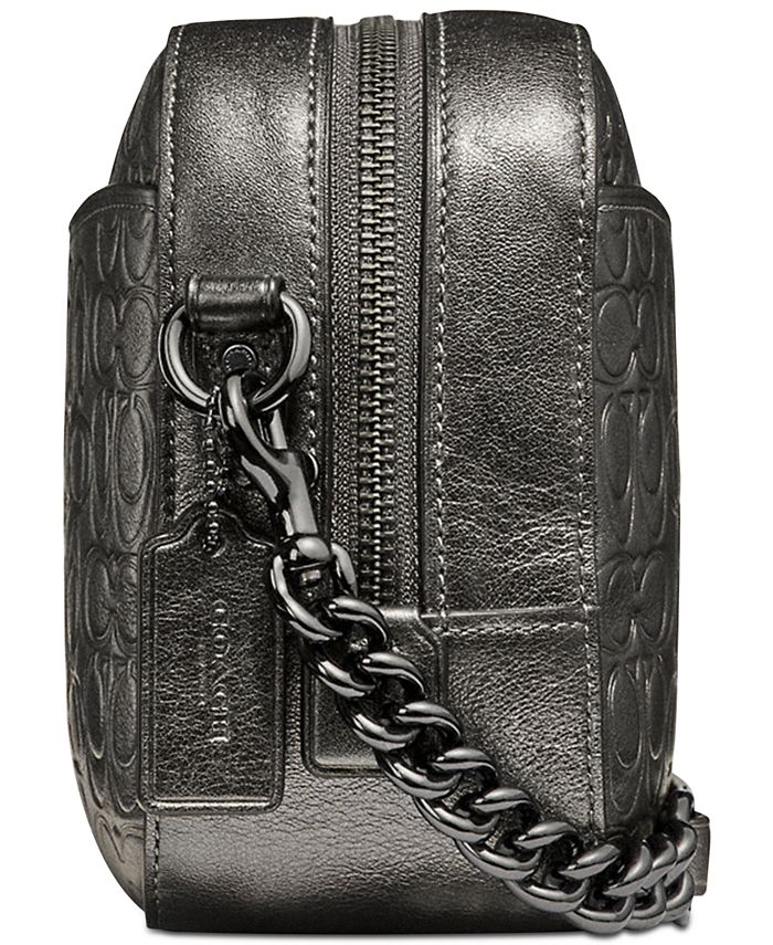 Coach Metallic Signature Embossed Leather Camera Bag