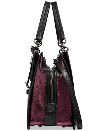 Coach metallic colorblock dreamer 36 satchel in pebble leather outlet