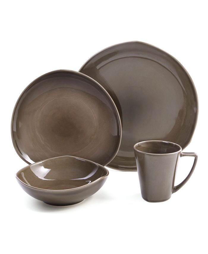 Nambé CLOSEOUT! Nambe Dinnerware, Tri Corner Espresso 4 Piece Place