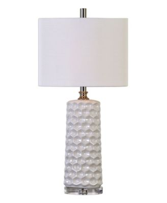 Uttermost Sesia White Honeycomb Table Lamp