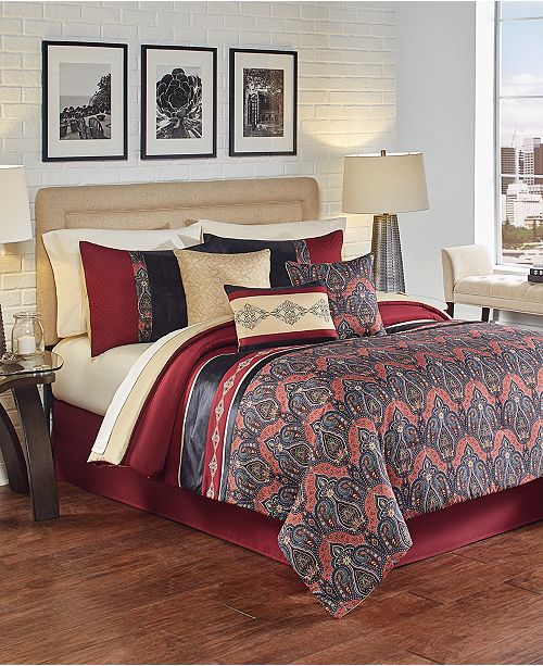 Hallmart Collectibles Farrah 7 Pc Full Comforter Set Created For