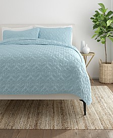 Home Collection Premium Ultra Soft Damask Pattern Quilted Coverlet Set