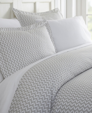 Ienjoy Home Tranquil Sleep Patterned Duvet Cover Set, Twin/twin Xl In Light Grey Chevron