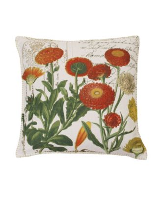 THRO 20" x 20" Polyester Fill Lorilie Julianna Metallic Whipstitch Franco Faux Linen Pillow Set, Pack Of 2