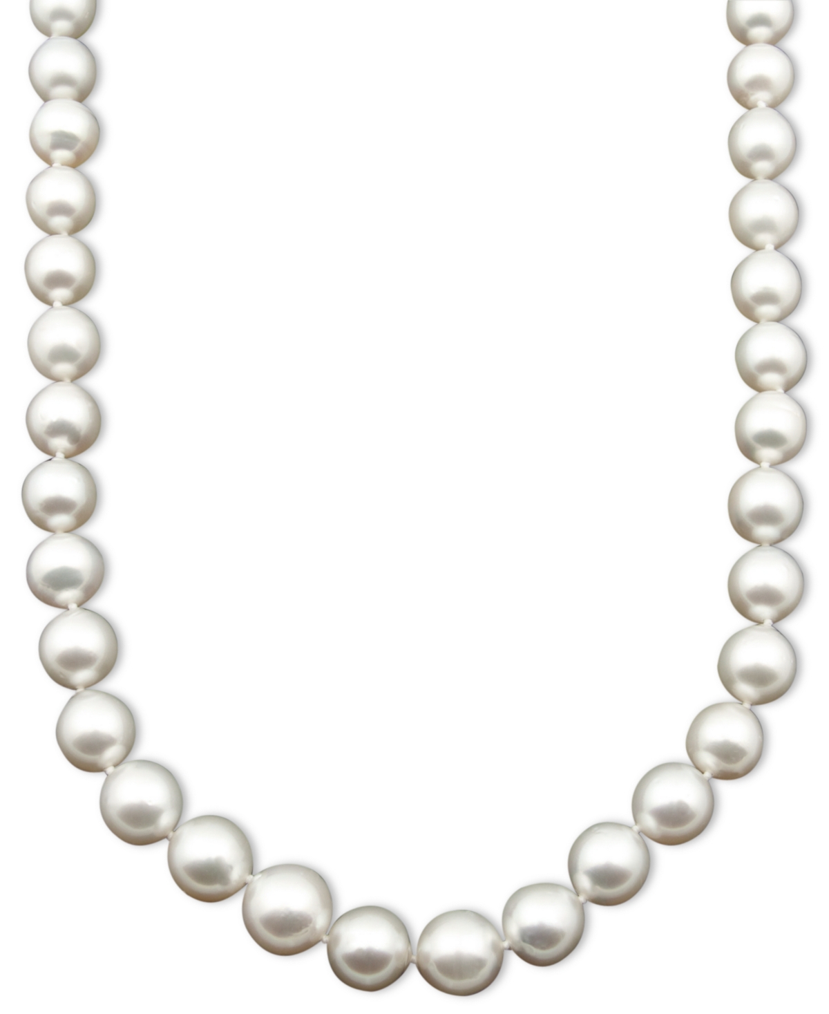 Pearl Necklace, 17" 14k White Gold A Cultured White South Sea Pearl Strand (9-11mm)