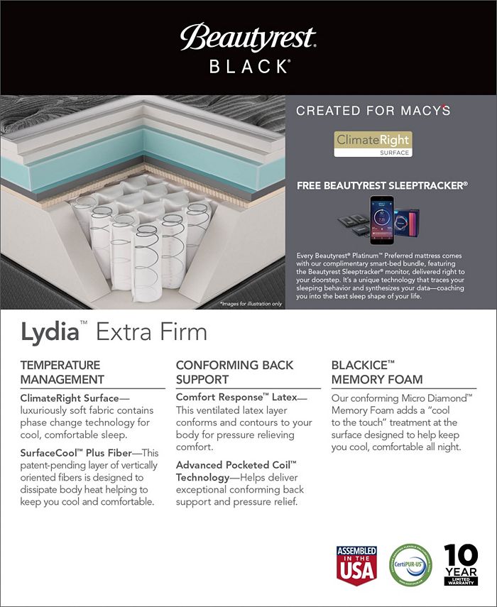 Beautyrest Lydia 15" Extra Firm Mattress Set Queen Split Macy's