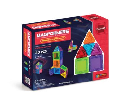 Magformers Solids Clear Rainbow 40 Piece Magnetic Construction Set