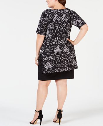 Connected Plus Size Layered-Look Dress - Macy's