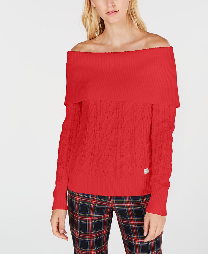 Tommy Hilfiger Off-The-Shoulder Sweater, Created for Macy's - Macy's