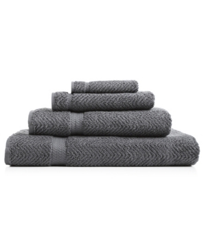 Linum Home Herringbone 4-pc. Towel Set Bedding In Grey