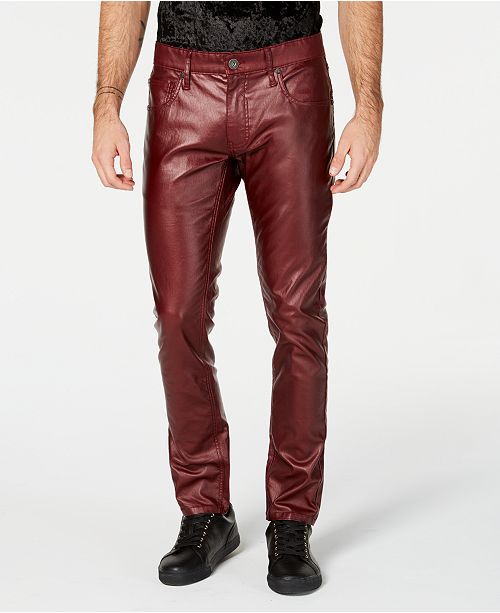 INC International Concepts I.N.C. Men's Faux Leather Skinny Jeans
