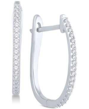 image of Diamond Pave Hoop Earrings (1/8 ct. t.w.) in 10k Yellow or White Gold