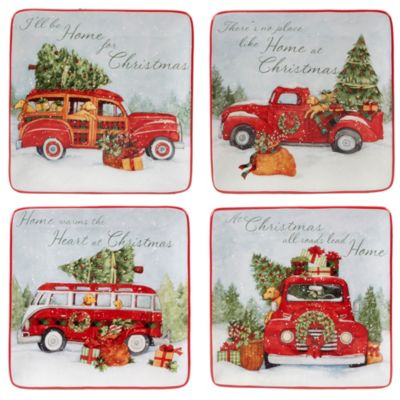 Certified International - Home for Christmas 4-Pc. Dessesrt Plate asst.