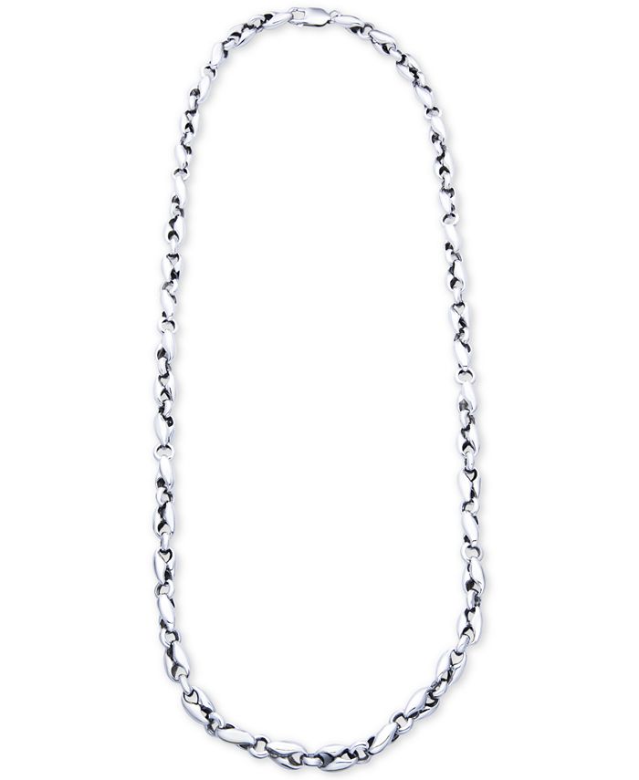 Macy's - Men's Polished Chai Link 24" Chain Necklace in Sterling Silver