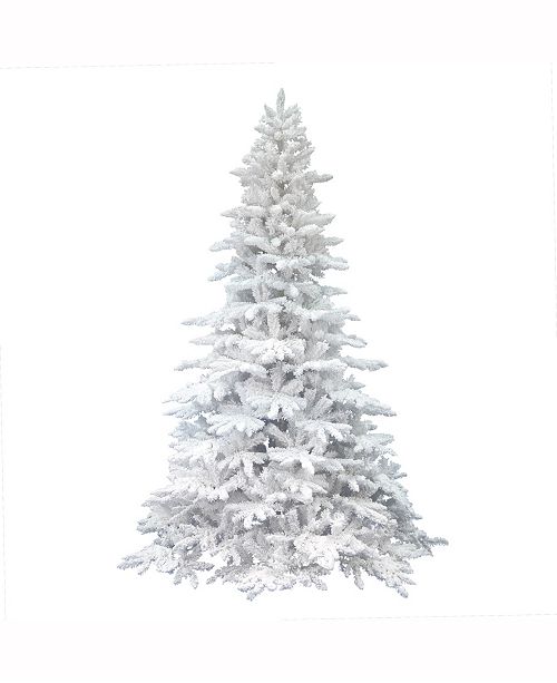Vickerman 4 5 Ft Flocked White Spruce Artificial Christmas Tree Unlit Reviews Holiday Shop Home Macy S