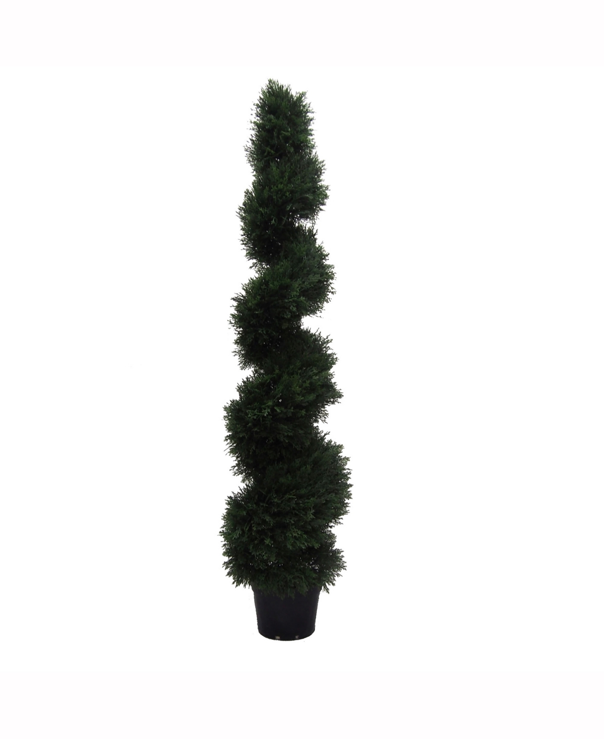 Vickerman 5' Artificial Potted Green Cedar Spiral Tree, Uv Resistant In No Color
