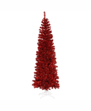Vickerman 75 ft Red Pencil Artificial Christmas Tree With 400 Red Led Lights