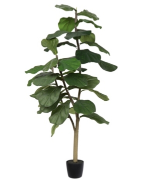 Vickerman 4' Artificial Potted Fiddle Tree With 39 Leaves
