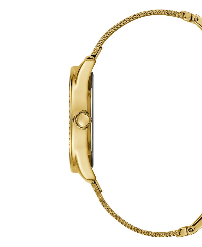 GUESS Women's Gold-Tone Stainless Steel Mesh Bracelet Watch 36.5mm - Macy's