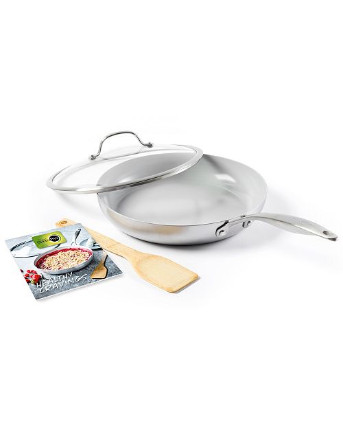 GreenPan Venice Pro Holiday 11" Stainless Steel Covered Frypan with