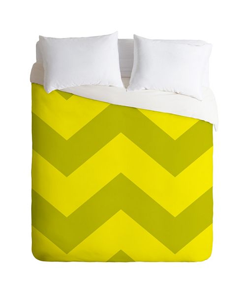Deny Designs Holli Zollinger Chevron Yellow Queen Duvet Set