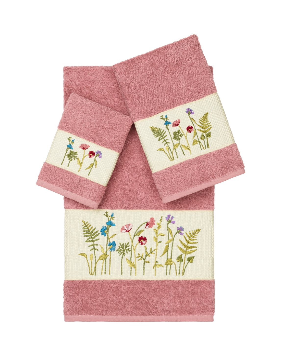 Linum Home Serenity 3-pc. Embellished Towel Set Bedding