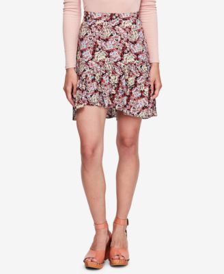 Free People - Nadia Floral-Print Ruffle-Hem Skirt