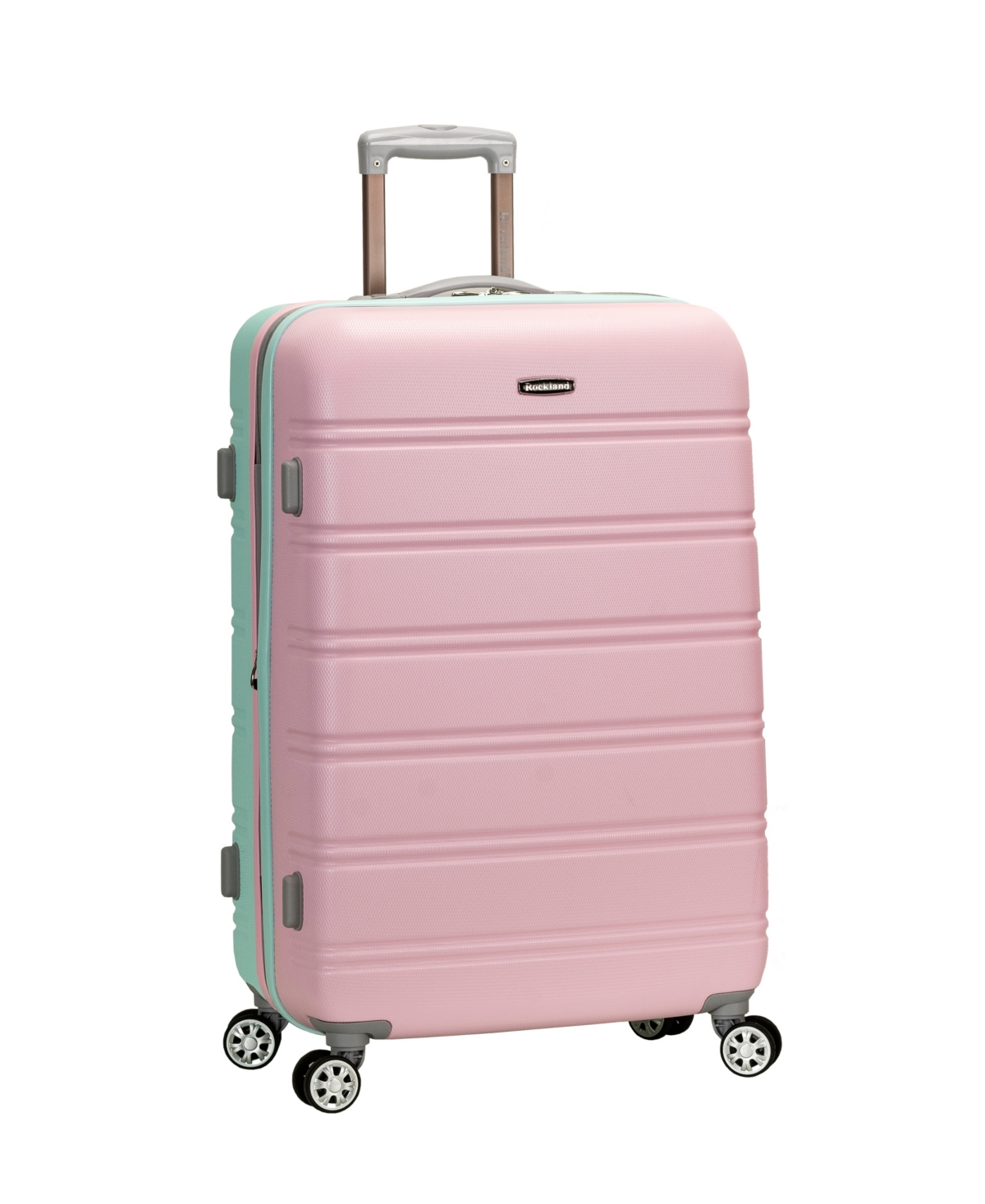 Rockland 28" Hardside Check-in Spinner In Mint And Pink
