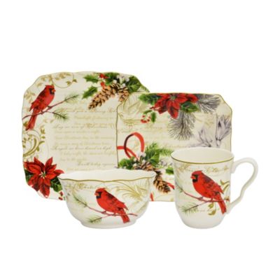 222 Fifth - Holiday Wishes 16 Piece Dinnerware Set