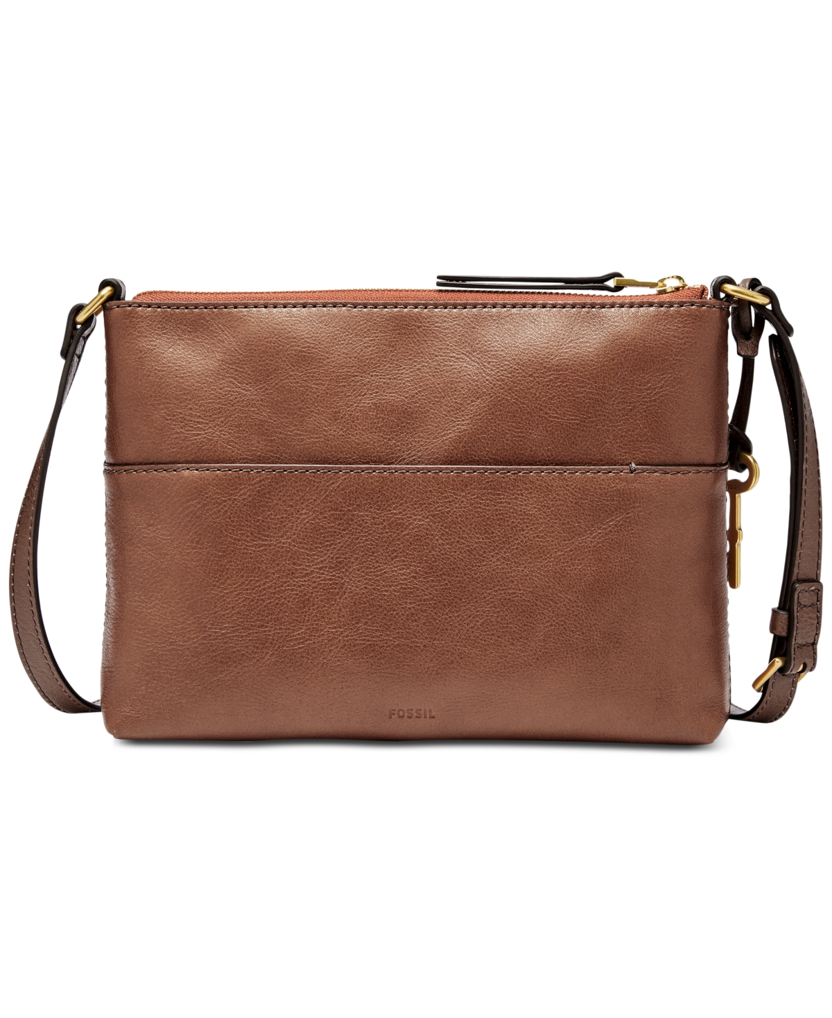 Fossil Fiona Small Crossbody In Brown,gold