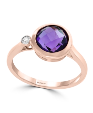 image of Effy Amethyst (1 1/2 ct. t.w.) and Diamond Accent Ring in 14k Rose Gold