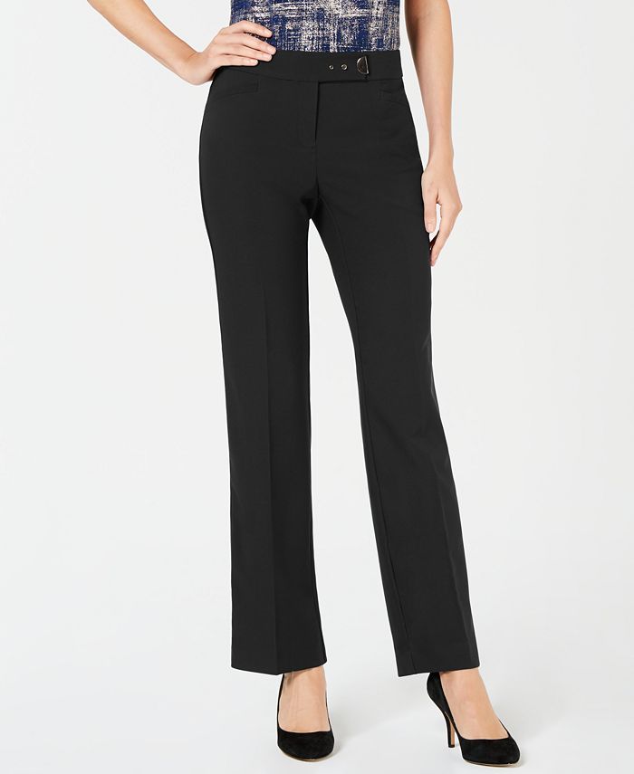 JM Collection Petite Curvy Extended-Tab Pants, Created for Macy's ...