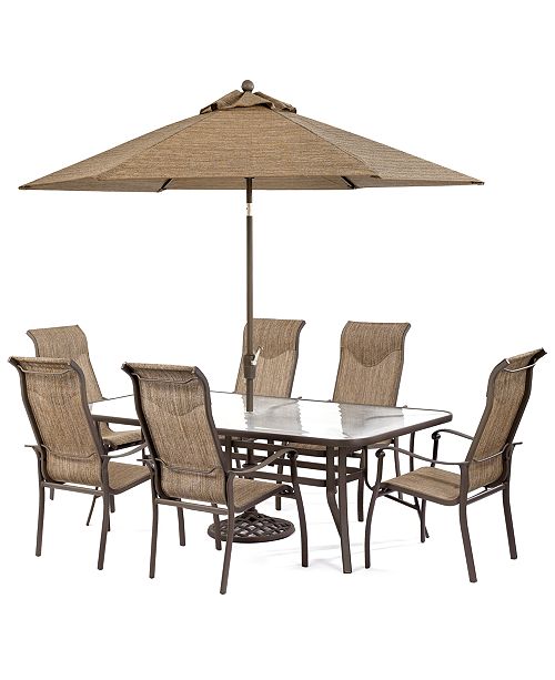 Furniture Closeout Oasis Outdoor Aluminum 7 Pc Dining Set 84 X 42 Dining Table And 6 Dining Chairs Created For Macy S Reviews Furniture Macy S
