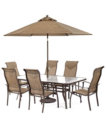 Agio - Oasis Outdoor 7 Piece Set: 84" x 42" Dining Table and 6 Dining Chairs