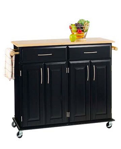 Home Styles Dolly Madison Black Island Cart Reviews Furniture Macy S