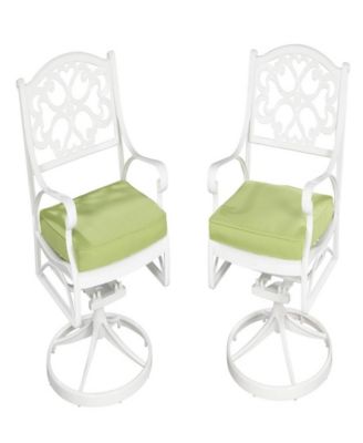 Home Styles - Biscayne Swivel Chair White Finish with Cushion