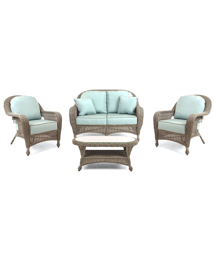 Furniture Sandy Cove Outdoor Wicker 4Pc. Seating Set (1 Loveseat, 2