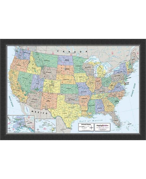 Amanti Art 2016 United States Map Classic Political Framed Art