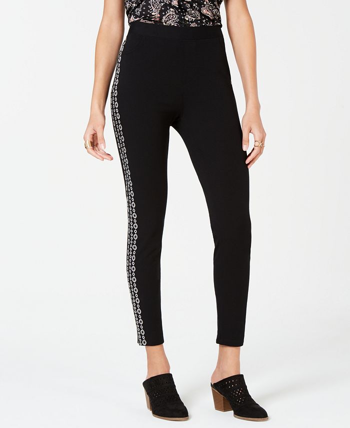 Style & Co Embroidered Leggings, Created for Macy's & Reviews - Pants ...