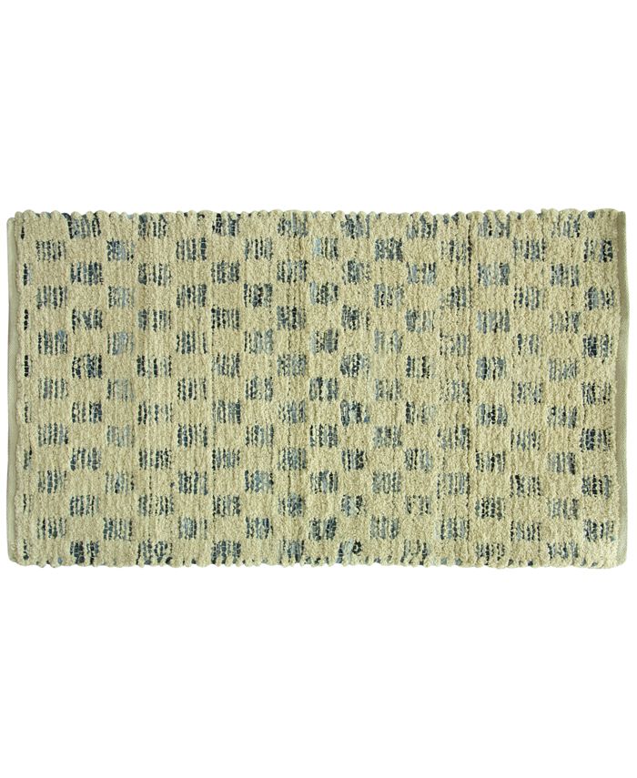 Riviera Home Bacova Marion Cotton Denim Tiles 27" x 45" Rug Macy's
